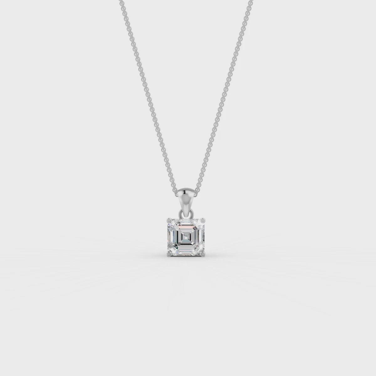 Asscher Cut Moissanite Solitaire Pendant in 14K Gold Plated