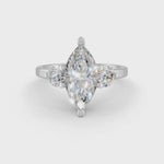 Load and play video in Gallery viewer, 2Ct Marquise Cut Moissanite Women's Engagement Ring 14K Yellow Gold Plated