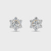0.72 Ct Round Cut Moissanite Cluster Stud Earrings 14K Yellow Gold Plated