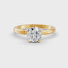 1-5 Ct Round Cut Real Moissanite 5 Prong Solitaire Ring 14K Yellow Gold Plated