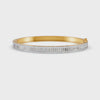 3.79 Ct Baguette & Round Natural Moissanite Women's Bangle Bracelet 14K Gold Plated