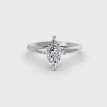 Load and play video in Gallery viewer, Marquise Cut Real Moissanite 4 Prong Solitaire Ring 14K Gold Plated