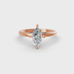 Load and play video in Gallery viewer, Marquise Cut Real Moissanite 4 Prong Solitaire Ring 14K Gold Plated