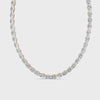 6.20 Ct Oval Cut Moissanite Tennis Necklace 14K Yellow Gold Plated