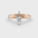 Load and play video in Gallery viewer, Marquise Cut Real Moissanite 2 Prong Solitaire Ring 14K Gold Plated