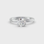 Load and play video in Gallery viewer, Round Cut Real Moissanite 3 Prong Solitaire Ring 14K Gold Plated