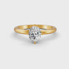 1-5 Ct Oval Cut Real Moissanite 4 Prong Solitaire Ring 14K Yellow Gold Plated