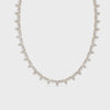 16.90 Ct Round Cut Moissanite Floral Cluster Tennis Necklace 14K Yellow Gold Plated