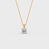 Asscher Cut GRA Certified Moissanite Solitaire Pendant in 14K Yellow Gold Plated