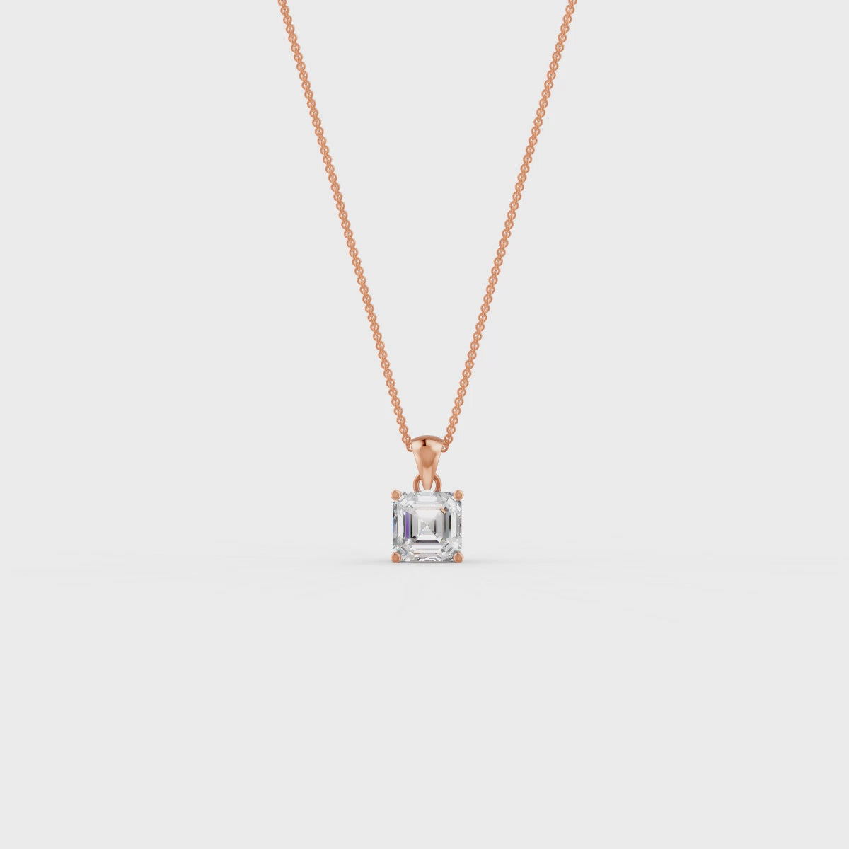Asscher Cut Moissanite Solitaire Pendant in 14K Gold Plated