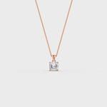 Load and play video in Gallery viewer, Asscher Cut Moissanite Solitaire Pendant in 14K Gold Plated
