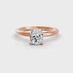 Load and play video in Gallery viewer, 2.50 Ct Oval Cut Moissanite Women Solitaire Ring 14K Yellow Gold Plated