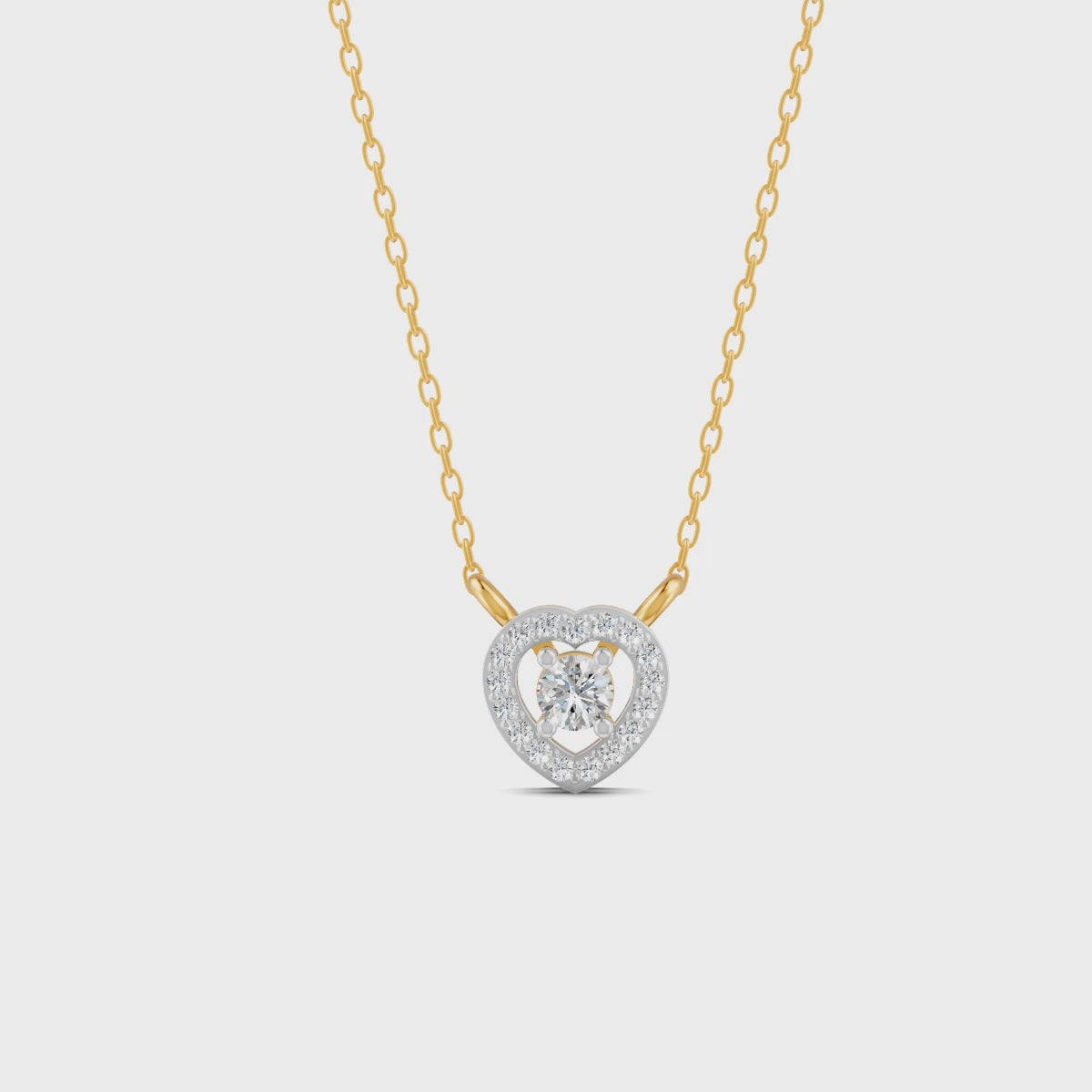 0.17 Ct Round Cut Moissanite Women's Heart Necklace Pendant 14K Gold Plated