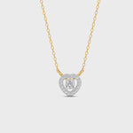 Load and play video in Gallery viewer, 0.17 Ct Round Cut Moissanite Women's Heart Necklace Pendant 14K Gold Plated