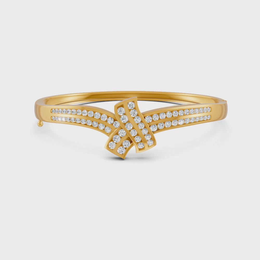 1.50 Ct Round Cut Moissanite Women's Bangle Bracelet 14K Gold Plated