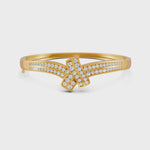 Load and play video in Gallery viewer, 1.50 Ct Round Cut Moissanite Women's Bangle Bracelet 14K Gold Plated