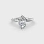 Load and play video in Gallery viewer, Marquise Cut Real Moissanite Bezel Set Solitaire Ring 14K Gold Plated