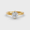 1-5 Ct Round Cut Real Moissanite 4 Prong Solitaire Ring 14K Yellow Gold Plated