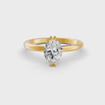 Load and play video in Gallery viewer, Oval Cut Real Moissanite Double Prong Solitaire Ring 14K Gold Plated