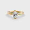 1-5 Ct Oval Cut Real Moissanite Double Prong Solitaire Ring 14K Yellow Gold Plated