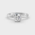 Load and play video in Gallery viewer, Round Cut Real Moissanite 5 Prong Solitaire Ring 14K Gold Plated