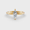 1-5 Ct Marquise Cut Real Moissanite 2 Prong Solitaire Ring 14K Yellow Gold Plated