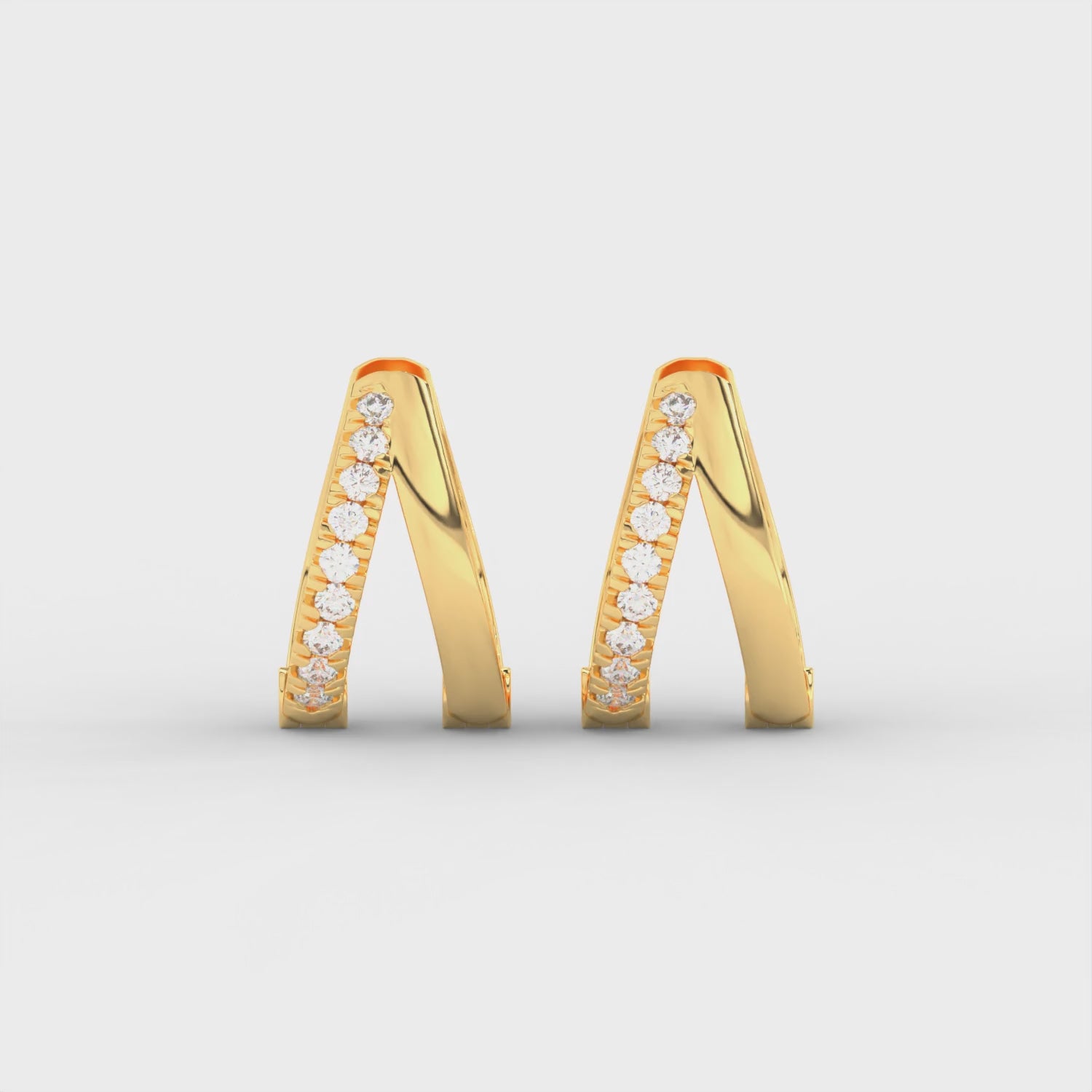 1/2 Ct Round Cut Moissanite Hoop Earrings 14K Gold Plated