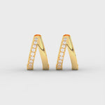 Load and play video in Gallery viewer, 1/2 Ct Round Cut Moissanite Hoop Earrings 14K Gold Plated