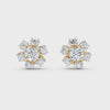 8.45Ct Rund & Oval Cut Moissanite Flower Stud Earrings 14K Gold Plated