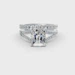 Load and play video in Gallery viewer, 3Ct Radiant Cut Moissanite Bridal Engagement Ring 14K Gold Plated