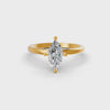 1-5 Ct Marquise Cut Real Moissanite 4 Prong Solitaire Ring 14K Yellow Gold Plated