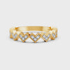 0.14Ct Round Cut Moissanite Half Eternity Band Ring 14K Gold Plated