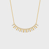 0.29 Ct Round Cut Moissanite Minimalist Chain Necklace 14K Yellow Gold Plated