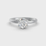 Load and play video in Gallery viewer, Round Cut Moissanite Solitaire Engagement Ring 14K White Gold Plated