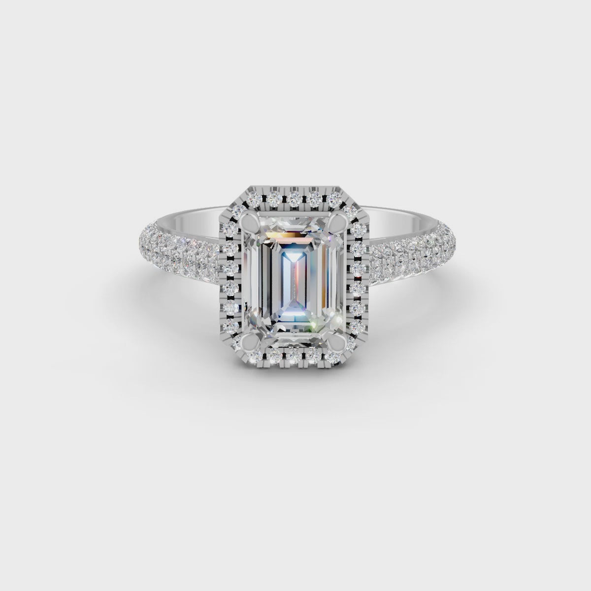 2.50 Ct Radiant Cut Moissanite Engagement Ring 14K Gold Plated