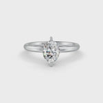 Load and play video in Gallery viewer, Oval Cut Real Moissanite 2 Prong Solitaire Ring 14K Gold Plated