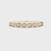 0.84 Ct Round Cut Moissanite Geometric Cluster Link Bracelet 14K Yellow Gold Plated