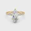 1.72Ct Marquise Cut Moissanite Hidden Halo Engegment Ring 14K Gold Plated