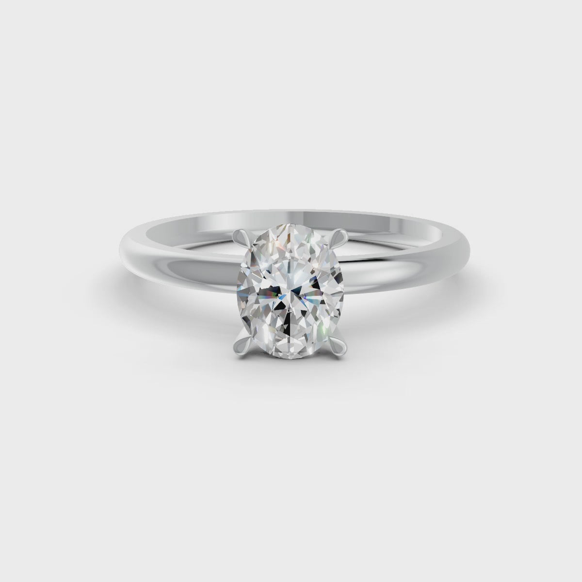 2.50 Ct Oval Cut Moissanite Women Solitaire Ring 14K Yellow Gold Plated