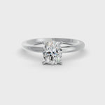 Load and play video in Gallery viewer, 2.50 Ct Oval Cut Moissanite Women Solitaire Ring 14K Yellow Gold Plated