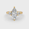 1.89Ct Marquise Cut Moissanite Women's Engagement Ring 14K Yellow Gold Plated