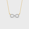 0.33Ct Round Cut Moissanite Infinity Pendant Necklace 14K Yellow Gold Plated