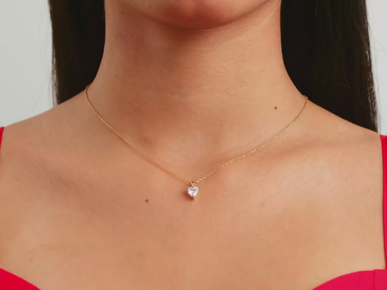 Heart Cut Moissanite Solitaire Pendant 14K Gold Plated