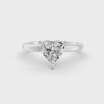 Load and play video in Gallery viewer, Heart Cut Real Moissanite 3 Prong Solitaire Ring 14K Gold Plated