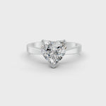 Load and play video in Gallery viewer, Heart Cut Real Moissanite V Prong Solitaire Ring 14K Gold Plated