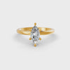 1-5 Ct Marquise Cut Real Moissanite 6 Prong Solitaire Ring 14K Yellow Gold Plated