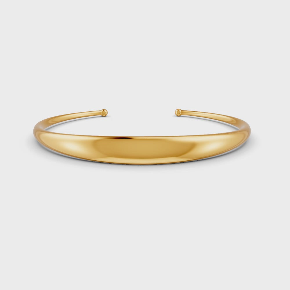 Elegant Polished Gold Cuff Bracelet for Women Sleek Minimalist Design 14K Gold Plated