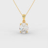 Oval Cut Moissanite Solitaire Pendant in 14K Yellow Gold