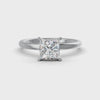1-5 Ct Princess Cut Real Moissanite 4 Prong Solitaire Ring 14K Yellow Gold Plated