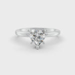 Load and play video in Gallery viewer, Heart Cut Real Moissanite 5 Prong Solitaire Ring 14K Gold Plated